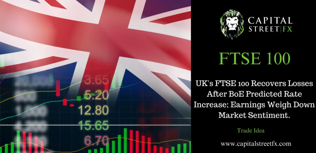 FTSE 100 Bounces Back After Bank of England’s Predicted Rate Hike