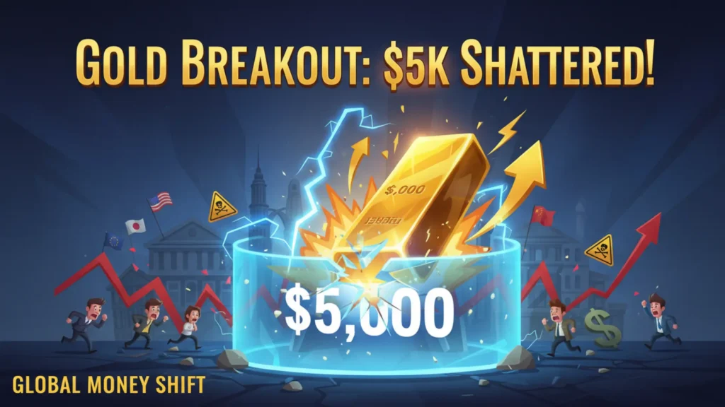 Gold Breaks $5,000 as Safe-Haven Demand Surges Globally.