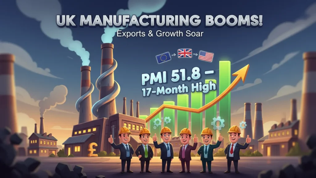 UK Manufacturing PMI Hits 17-Month High, Confidence Rises.