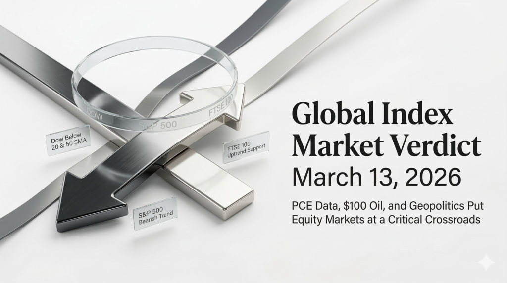 Global Index Market Analysis | March 13, 2026 | Dow Jones · S&P 500 · FTSE 100
