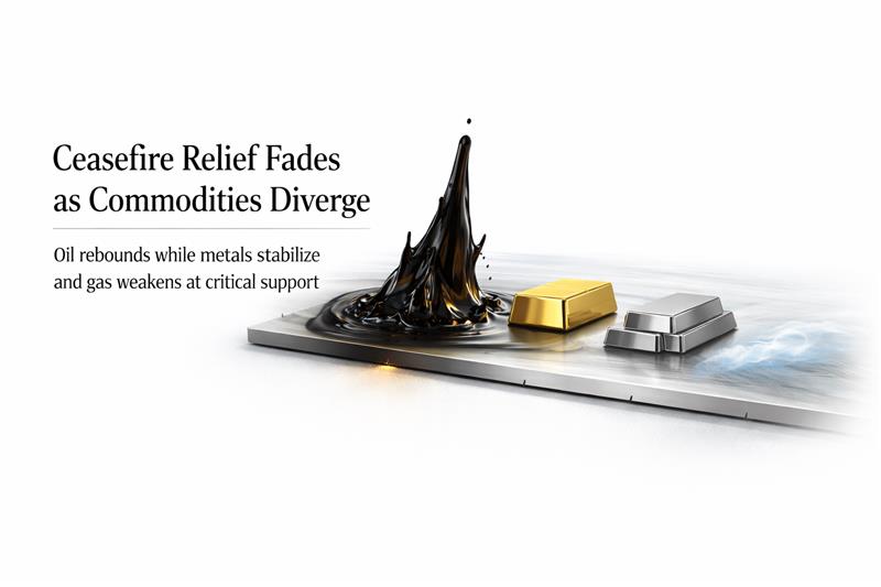 Commodity Report: Gold, Silver, Crude Oil, Natural Gas — Ceasefire Frays, Energy Rebounds, Precious Metals Consolidate | Capital Street FX — April 9, 2026