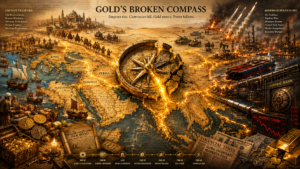 Gold broken compass