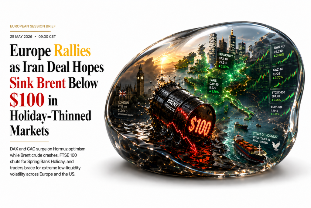 Oil Crash & UK Bank Holiday | Technical Analysis | Capital Street FX European Session Brief · 25 May 2026