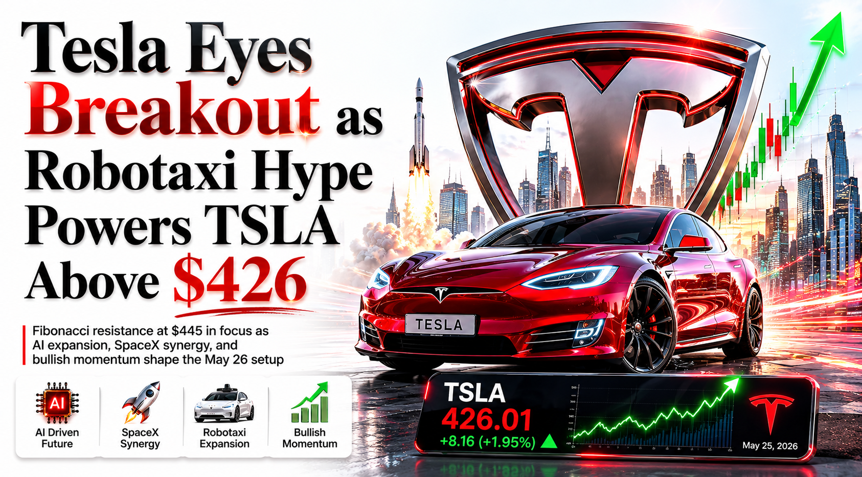 Tesla stock surge with robotaxi momentum