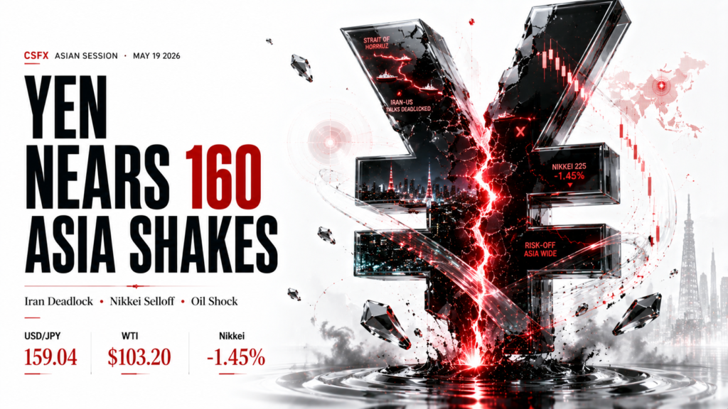 Yen Eyes 160, Nikkei Slides & Iran Deadlock Deepens | Capital Street FX Asian Session Brief · 19 May 2026
