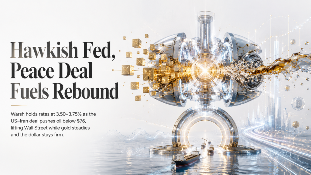 Hawkish Warsh Fed Holds 3.75%, Iran Deal Signed — Oil Below $76, Gold ~$4,221.03, Nasdaq Rebounds, Meta Near 52-Wk Low, BTC ~$62,648 | Technical Analysis – US Session | 18 June 2026