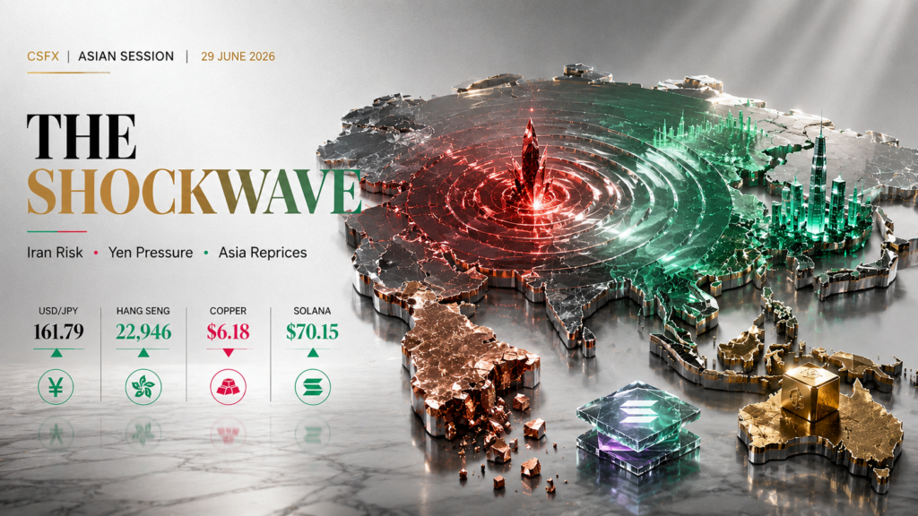 Yen Still Near 40-Year Low · US Strikes Iran Over Weekend · Kosdaq Surges 7% as Kospi Sinks · Baidu’s Kunlunxin Jumps on $50B IPO Report — USD/JPY ~161.79, ASX 200 ~8,793, Solana ~$70.15 | Technical Analysis – Asian Session | 29 June 2026