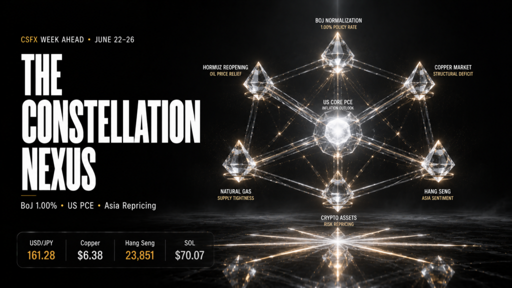 Week Ahead: US PCE to Decide USD/JPY’s Path After BoJ Hike, Copper Eyes $6.15 & Hang Seng Tests 23,750 | Technical Analysis – Asia Weekly | 20 June 2026