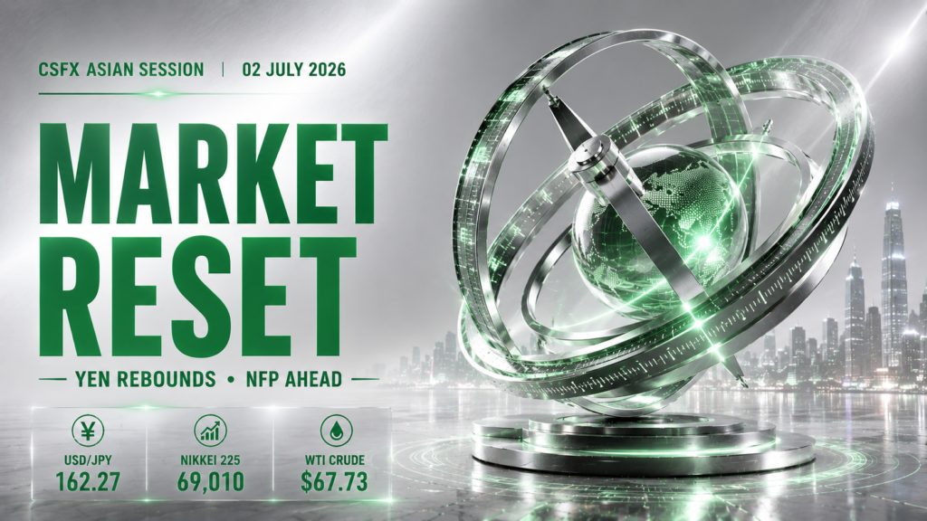 Yen Claws Back From 40-Year Lows to ¥162.27 as Risk-Off Mood Snaps Nikkei’s Rally Below 69,100 Ahead of Early NFP · Aluminium Rebounds Above $3,190 · Crude Eases to $67.73 | Technical Analysis – Asian Session | 2 July 2026