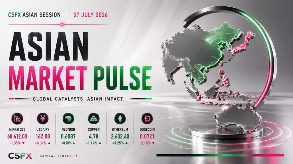 Nikkei Breaks 68,700 Support, Yen Tops 162, Ethereum Climbs | Asian Session – Technical Analysis | 7 July 2026
