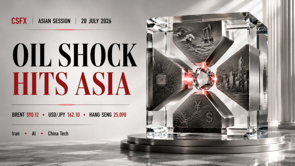 Oil Tops $90 as US Strikes Iran for a Ninth Night, Chip-Stock Rout Deepens, Hang Seng Bucks the Selloff | Capital Street FX Asian Session Technical Analysis · 20 July 2026 (Live Update)