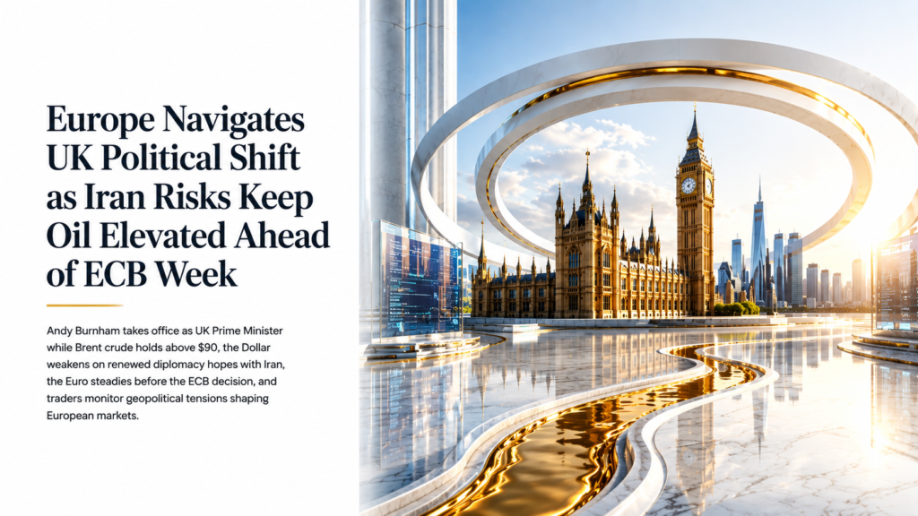 Burnham Becomes UK PM as FTSE Slips, Euro Holds Near 1.14 as Dollar Retreats on Iran Diplomacy Hopes, Oil Tops $90 | European Session – Technical Analysis | 20 July 2026