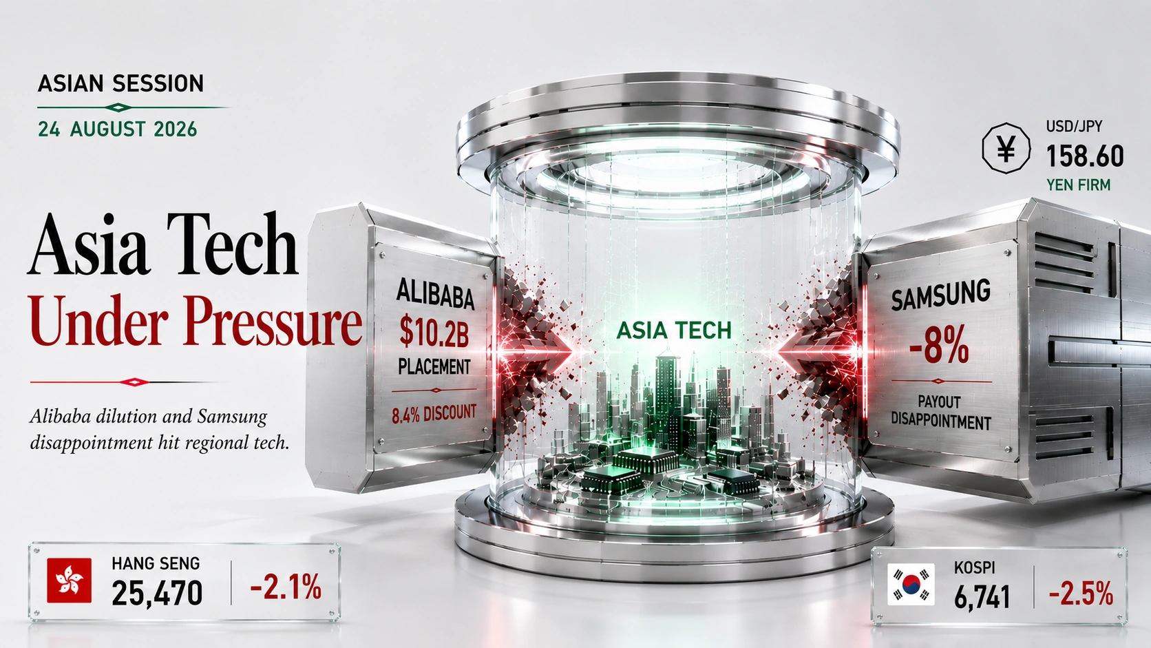 Asia tech selloff as Alibaba and Samsung pressure Kospi