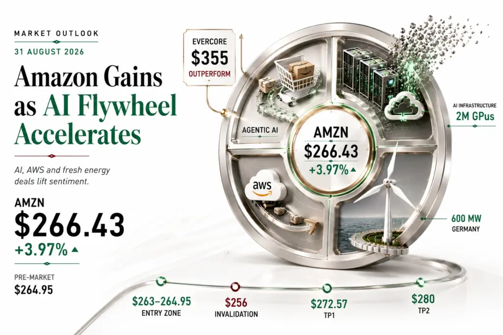 Market Outlook on Amazon (AMZN) Today: Technical Summary, Fundamental News and a Trade Setup With Entry, Stop Loss and Take Profit | 31-08-2026