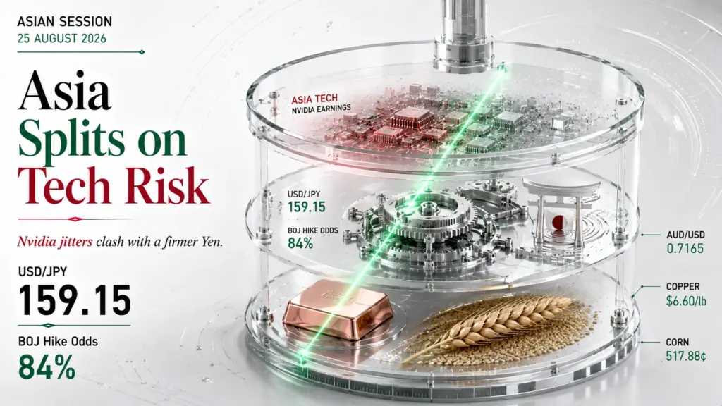 Nvidia earnings risk and firmer Yen pressure Asian tech markets