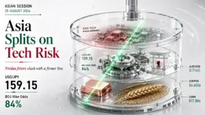 Nvidia earnings risk and firmer Yen pressure Asian tech markets