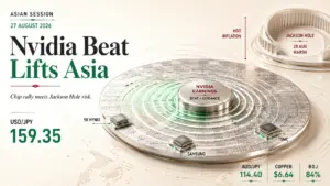 Asian market analysis showing Nvidia earnings beat, USD/JPY at 159.35 and Copper at $6.64