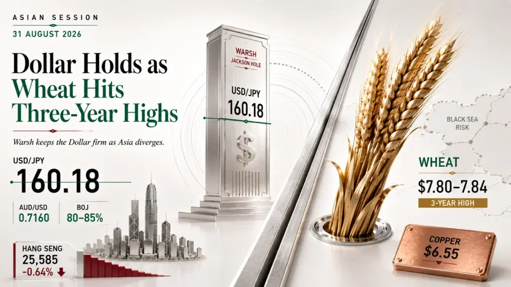 Dollar Holds Warsh Gains as Wheat Hits Three-Year Highs | Technical Analysis | Asian Session | 31 Aug 2026