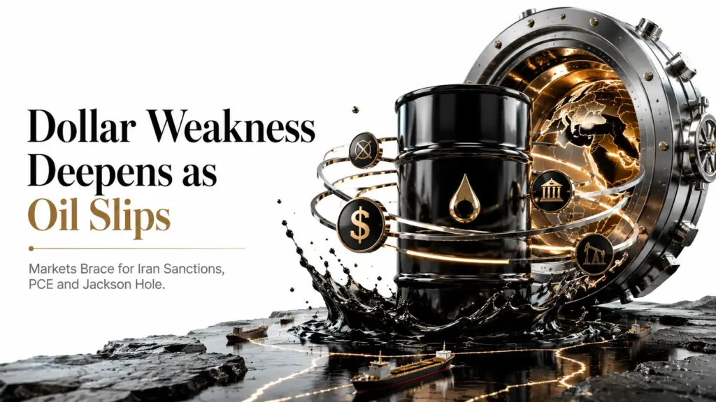 dollar weakness oil slips