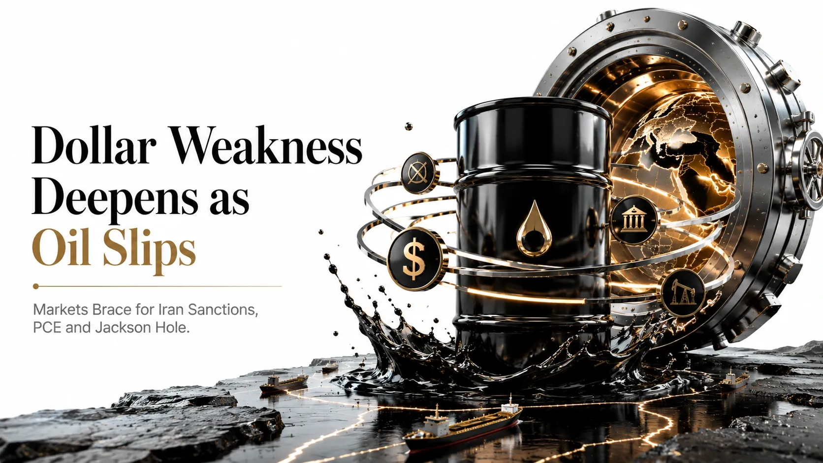 dollar weakness oil slips