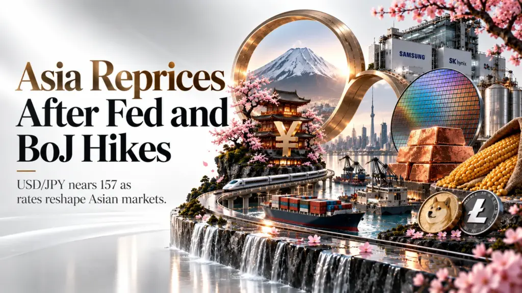 USD/JPY Jumps Toward 157.00 as the Bank of Japan Hikes to a 31-Year High of 1.25%, With Traders Still Digesting Wednesday’s Fed Hike and Crypto Pinned Near This Week’s CLARITY Act Lows | Technical Analysis – US Session | 18 September 2026