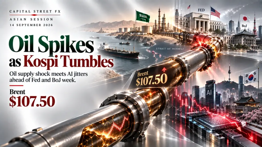 Oil Spikes as Saudi Pipeline Shuts and Kospi Tumbles | Technical Analysis | Asian Session | 14 Sep 2026