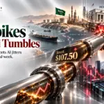 Oil spikes as Saudi pipeline shuts and Kospi tumbles ahead of Fed and BoJ week on 14 September 2026