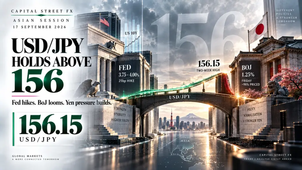 USD/JPY Nears 156 as BoJ Decision Looms | Technical Analysis | Asian Session | 17 Sep 2026