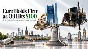 euro holds firm oil hits 100