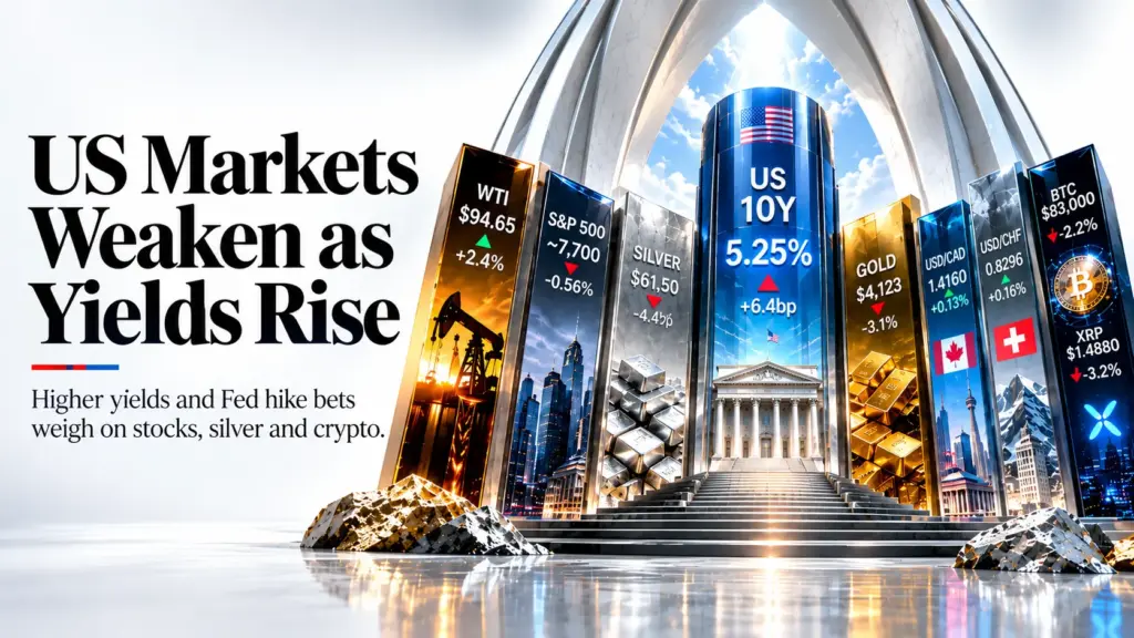 us markets weaken yields rise