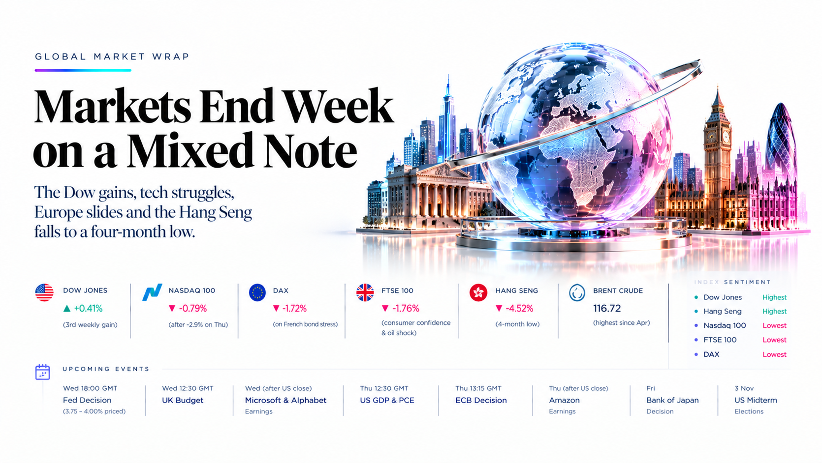 Global Markets End on a Mixed Note