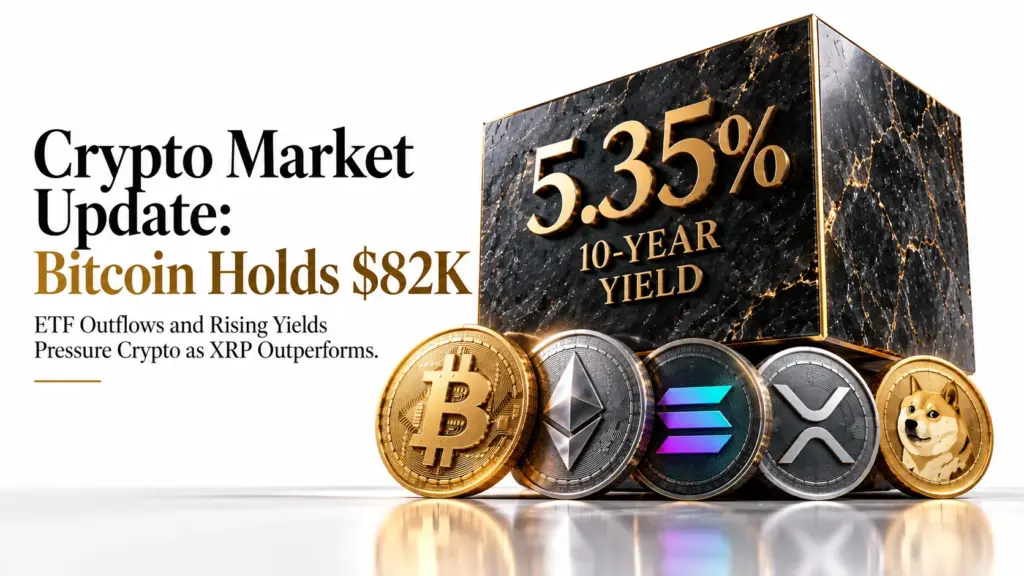Bitcoin Steadies at $82,404, Ethereum Slips to $2,486, XRP at $1.385, Solana Falls to $109.99 and Dogecoin at $0.0841 as 24-Year-High Yields and ETF Outflows Weigh | 9 October 2026