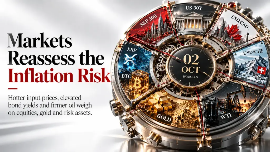 US Session Report: Stocks Slip as ISM Prices Paid Jump to 77.9, 30-Year Yield Holds 24-Year Highs and the Dollar Climbs Against CAD and CHF | 1 October 2026