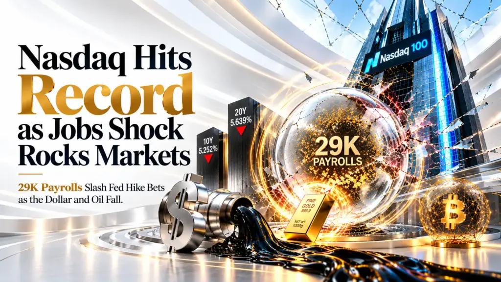 US Session Report: Nasdaq 100 Hits a Record, Yields Slide and the Dollar Eases After a 29K Payrolls Miss as Oil Sinks to a One-Month Low | 2 October 2026